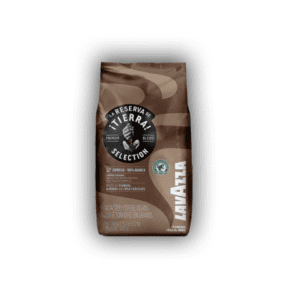 Bag of Lavazza Tierra 1kg premium Arabica coffee beans for espresso brewing