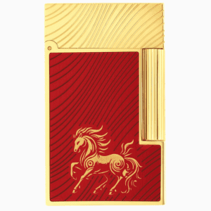 S.T. Dupont Ligne 2 Chinese New Year Horse limited edition lighter red lacquer yellow gold