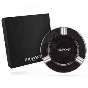 S.T. Dupont XL Round Cigar Ashtray Black and Silver luxury cigar accessory