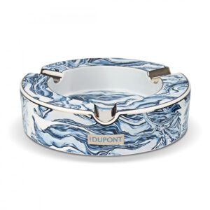 S.T. Dupont XL Round Cigar Ashtray Blue Wave luxury cigar accessory