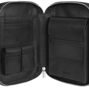 Zippo black leather travel cigar case for five cigars