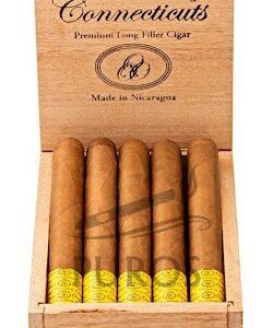 Omar Ortez Connecticut Robusto cigar with golden wrapper and band