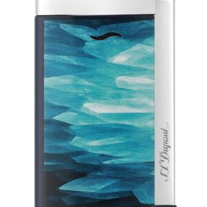 S.T. Dupont Slim 7 Geode jet lighter in blue lacquer with chrome finish
