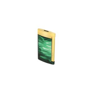 S.T. Dupont Slim 7 Geode jet lighter in green lacquer with gold finish
