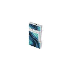 S.T. Dupont Slimmy Geode flat jet lighter in blue lacquer and chrome