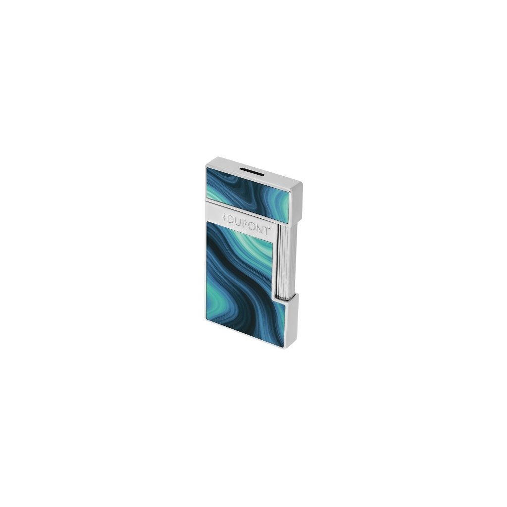 S.T. Dupont Slimmy Geode flat jet lighter in blue lacquer and chrome