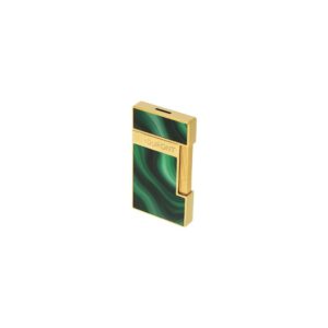 S.T. Dupont Slimmy Geode flat jet lighter in green lacquer and gold