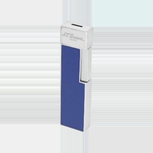 S.T. Dupont Twiggy Geode slim jet lighter in blue lacquer and chrome