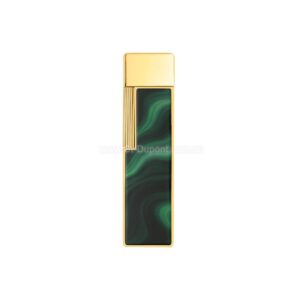 S.T. Dupont Twiggy Geode slim jet lighter in green lacquer and gold