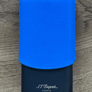 S.T. Dupont leather cigarette case in fluorescent blue