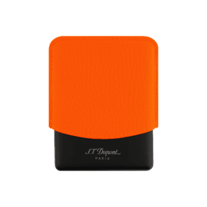 S.T. Dupont leather cigarette case in fluorescent orange
