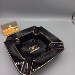 S.T. Dupont Cohiba 60 XL cigar ashtray in black with gold detailing